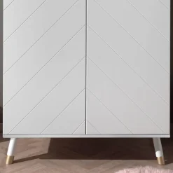 Kinder Wohnen 2-türiger Kleiderschrank in Weiß & Gold - Zimventa