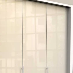 Wohnen 2-türiger Kleiderschrank in Creme Glasfront - Zidarie