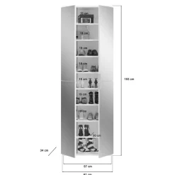 Wohnen Jugendzimmerschränke*8-türiger Kleiderschrank kompakt - Ejulia (dreiteilig)