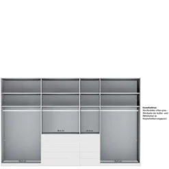 Wohnen 7-türiger Kombi-Kleiderschrank 345 cm breit - Nucina