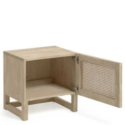 Wohnen Rattanmöbel*1-türiger Nachtschrank mit Rattan Wiener Geflecht - Bertino