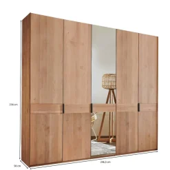 Wohnen 5-türiger Schlafzimmer-Kleiderschrank teilmassiv - Murray