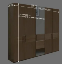 Wohnen 5-türiger Schlafzimmerschrank in Eiche - Emdsiva