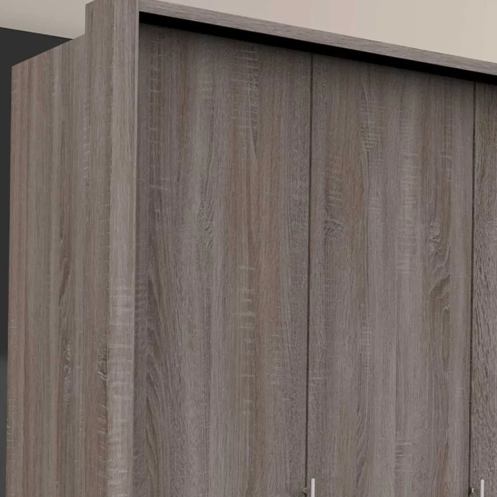 Wohnen 2-türiger Schlafzimmerschrank in dunkler Holzoptik - Crenba