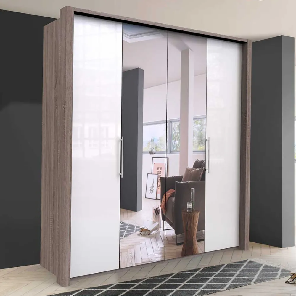 Wohnen Schränke|Kleiderschränke*2-türiger Schlafzimmerschrank mit Spiegel - Empresian