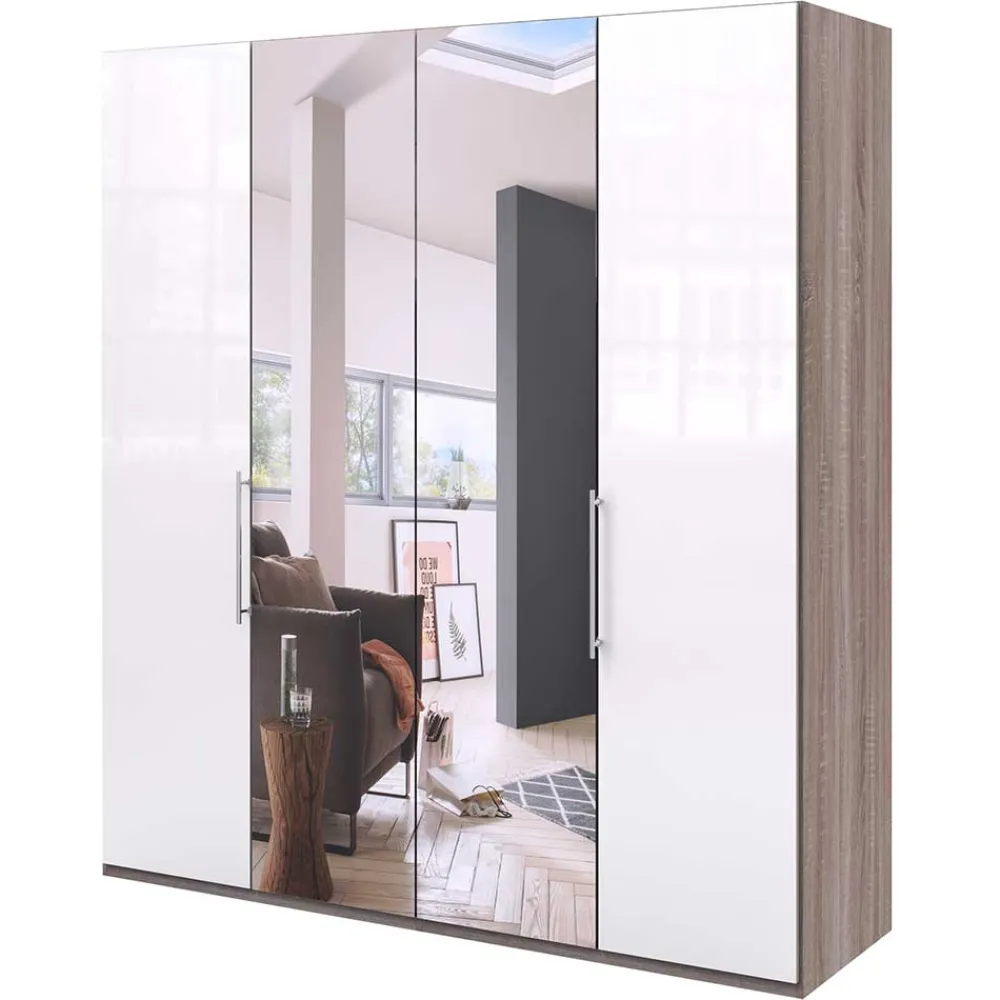 Wohnen Schränke|Kleiderschränke*2-türiger Schlafzimmerschrank mit Spiegel - Empresian