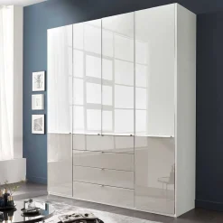 Wohnen 4-türiger Schlafzimmerschrank mit vier Schubladen - Pascan