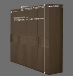 Wohnen Jugendzimmerschränke*4-türiger Schrank fürs Schlafzimmer in Eichefarben - Emdsiva