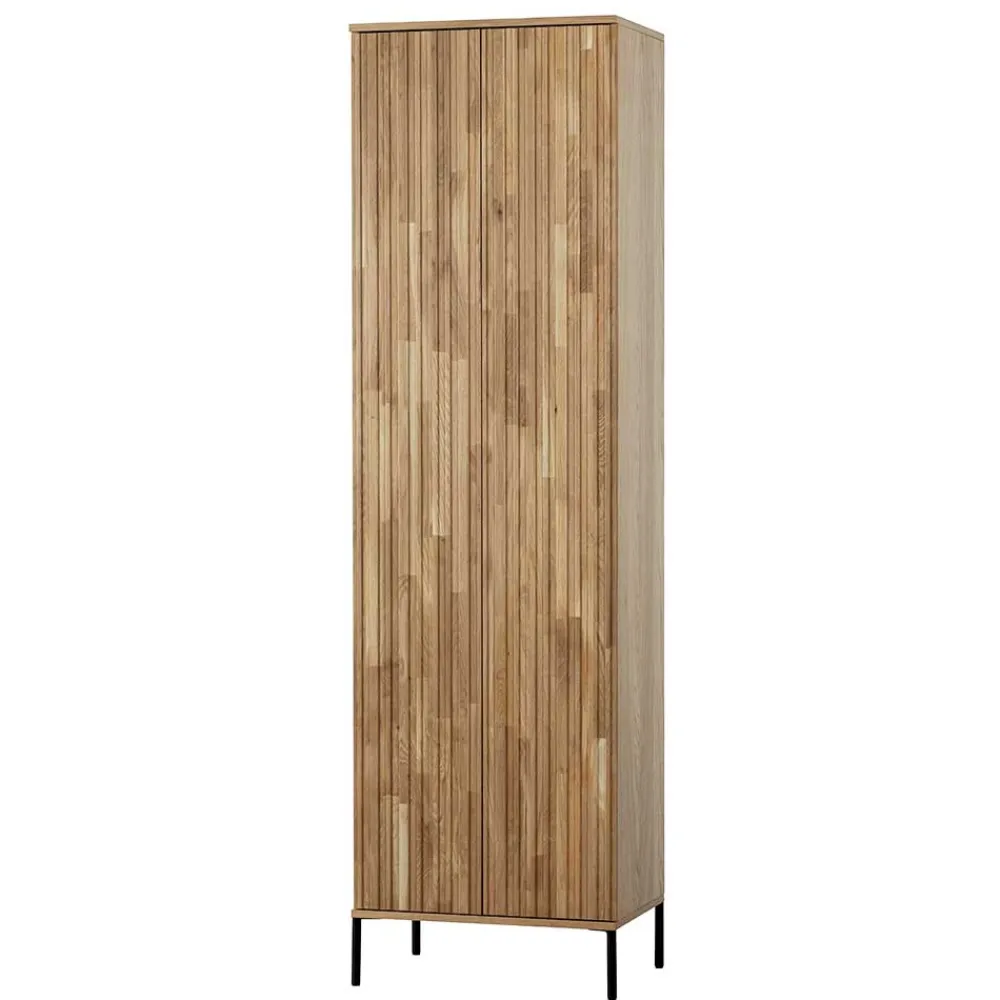 Wohnen Skandinavische Möbel|Esszimmer-Vitrinen*2-türiger Schrank in Eiche & Schwarz - Banyo