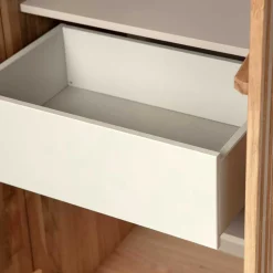 Wohnen Skandinavische Möbel|Esszimmer-Vitrinen*2-türiger Schrank in Eiche & Schwarz - Banyo