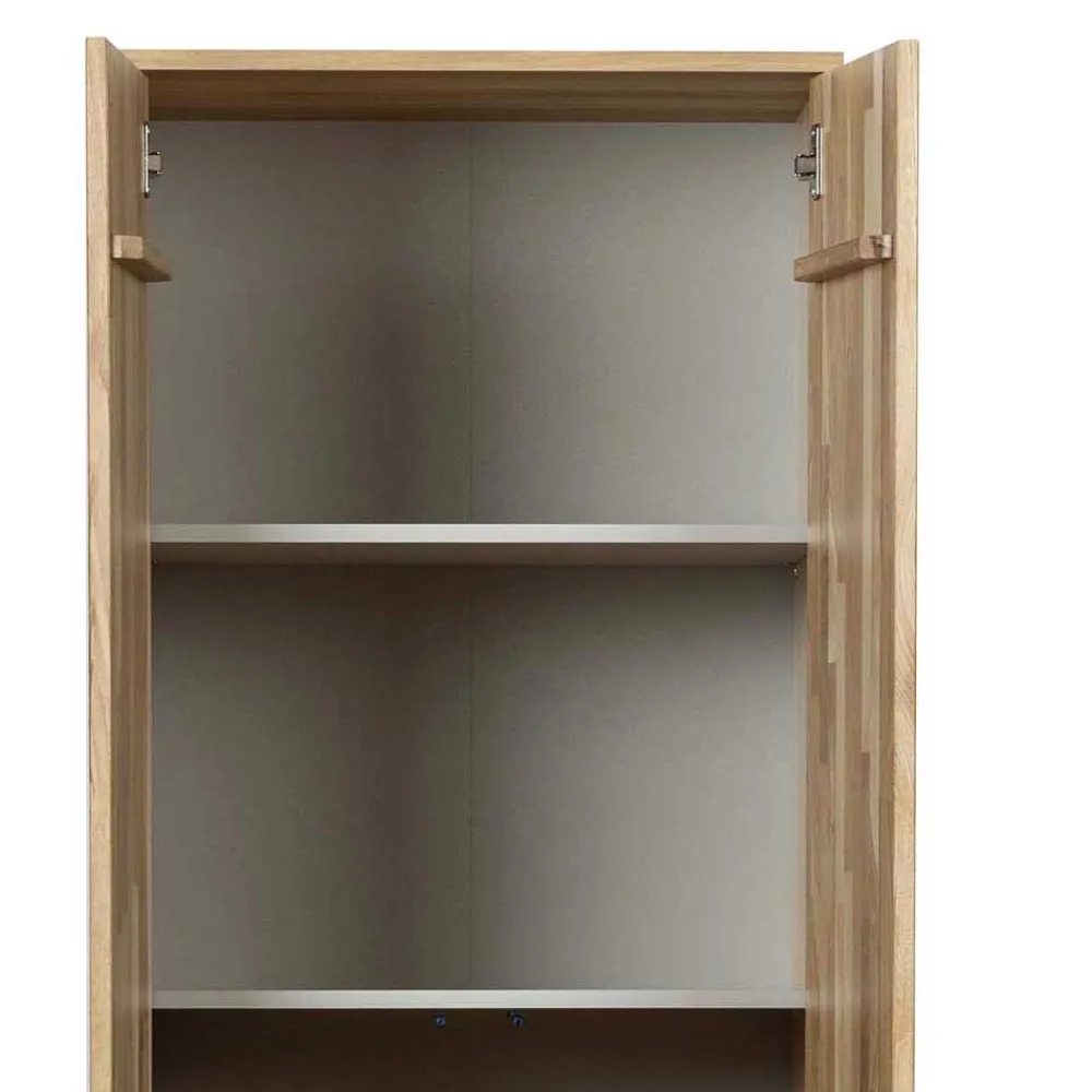 Wohnen Skandinavische Möbel|Esszimmer-Vitrinen*2-türiger Schrank in Eiche & Schwarz - Banyo