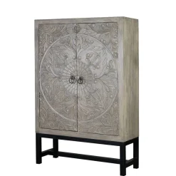 Wohnen 2-türiger Schrank in Grey Wash Holz - Liberatos