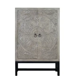 Wohnen 2-türiger Schrank in Grey Wash Holz - Liberatos