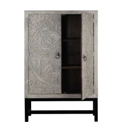 Wohnen 2-türiger Schrank in Grey Wash Holz - Liberatos