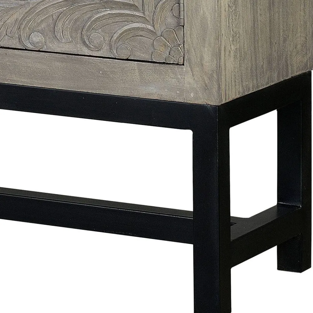 Wohnen 2-türiger Schrank in Grey Wash Holz - Liberatos