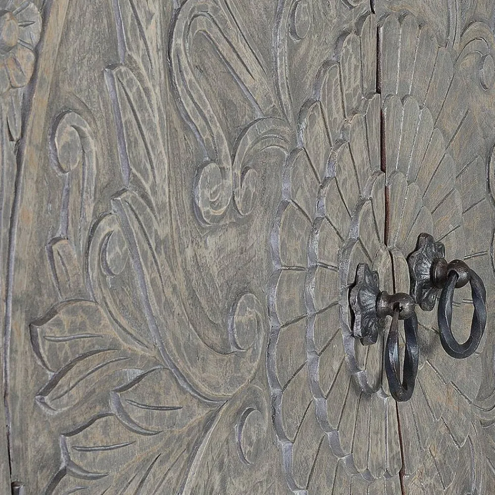 Wohnen 2-türiger Schrank in Grey Wash Holz - Liberatos