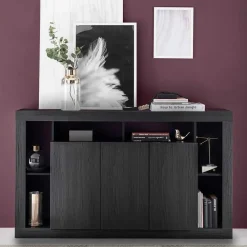 Wohnen Sideboards & Kommoden|Sideboards & Kommoden*3-türiger Schrank mit 6 offenen Fächern - Bihar