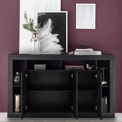 Wohnen Sideboards & Kommoden|Sideboards & Kommoden*3-türiger Schrank mit 6 offenen Fächern - Bihar