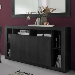Wohnen Sideboards & Kommoden|Sideboards & Kommoden*3-türiger Schrank mit 6 offenen Fächern - Bihar