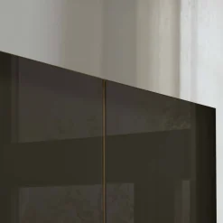 Wohnen 6-türiger Schrank mit Glas Dunkelbraun - Hung