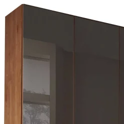 Wohnen 6-türiger Schrank mit Glas Dunkelbraun - Hung