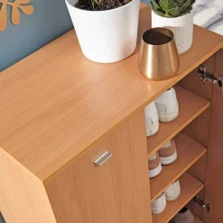 Wohnen Schuhschränke*2-türiger Schuhschrank in Buche Dekor - Sagemini