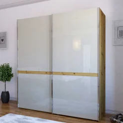 Wohnen Jugendzimmerschränke*2-türiger Schwebetüren Kleiderschrank 200cm breit - Crascanu