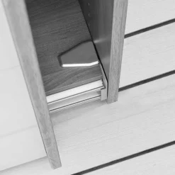 Wohnen 4-türiger Schwebetürenschrank in Eiche Bianco - Brownie