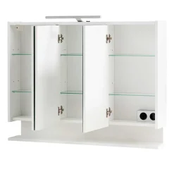 Wohnen 3-türiger Spiegelschrank mit Ablage - Asinaras