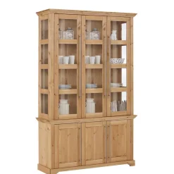 Wohnen Esszimmer-Vitrinen*6-türiger Vitrinenschrank aus Kiefer massiv - Noellisa
