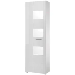 Wohnen 1-türiger Vitrinenschrank in Weiß Hochglanz - Timmona