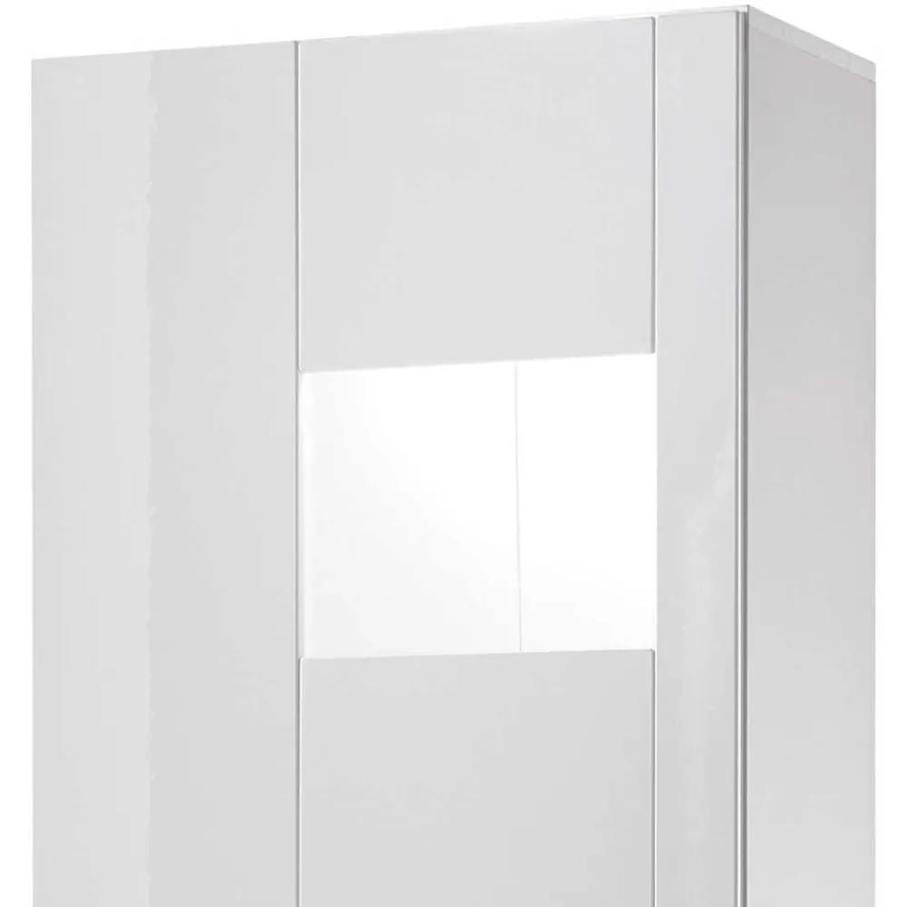 Wohnen 1-türiger Vitrinenschrank in Weiß Hochglanz - Timmona