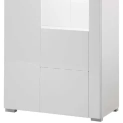 Wohnen 1-türiger Vitrinenschrank in Weiß Hochglanz - Timmona