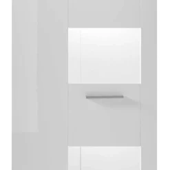 Wohnen 1-türiger Vitrinenschrank in Weiß Hochglanz - Timmona