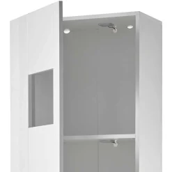 Wohnen 1-türiger Vitrinenschrank in Weiß Hochglanz - Timmona