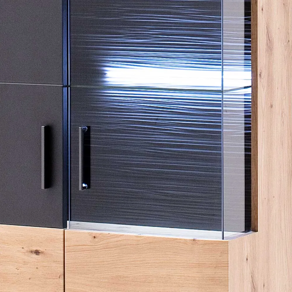 Wohnen Glasmöbel|Wohnzimmerschränke*2-türiger Vitrinenschrank modern - Vecenda