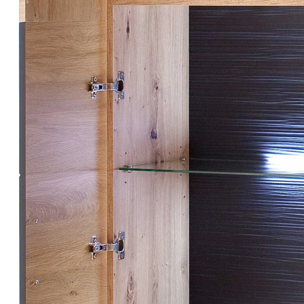 Wohnen Glasmöbel|Wohnzimmerschränke*2-türiger Vitrinenschrank modern - Vecenda