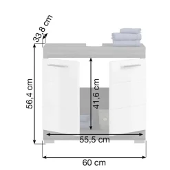 Wohnen Badschränke|Waschtisch*2-türiger Waschbeckenunterschrank 60x56x34 cm - Nancys