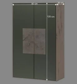 Wohnen Esszimmerschränke*2-türiger Wohnzimmer Hängeschrank in Grau - Ajevos