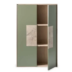 Wohnen Esszimmerschränke*2-türiger Wohnzimmer Hängeschrank in Grau - Ajevos