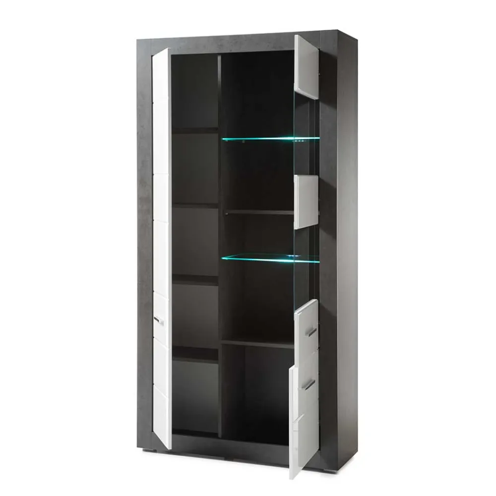 Wohnen 3-türiger Wohnzimmer Schrank mit Glas - Istensa