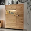 Wohnen Massivholzmöbel|Sideboards & Kommoden*2-türiger Wohnzimmerschrank mit LED Beleuchtung - Xeddos