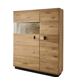 Wohnen Massivholzmöbel|Sideboards & Kommoden*2-türiger Wohnzimmerschrank mit LED Beleuchtung - Xeddos