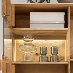 Wohnen Massivholzmöbel|Sideboards & Kommoden*2-türiger Wohnzimmerschrank mit LED Beleuchtung - Xeddos