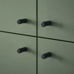 Wohnen 4-türiges Highboard in Graugrün und Wildeiche - Oliva