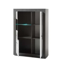 Wohnen 3-türiges Highboard mit Glas Einsatz - Istensa