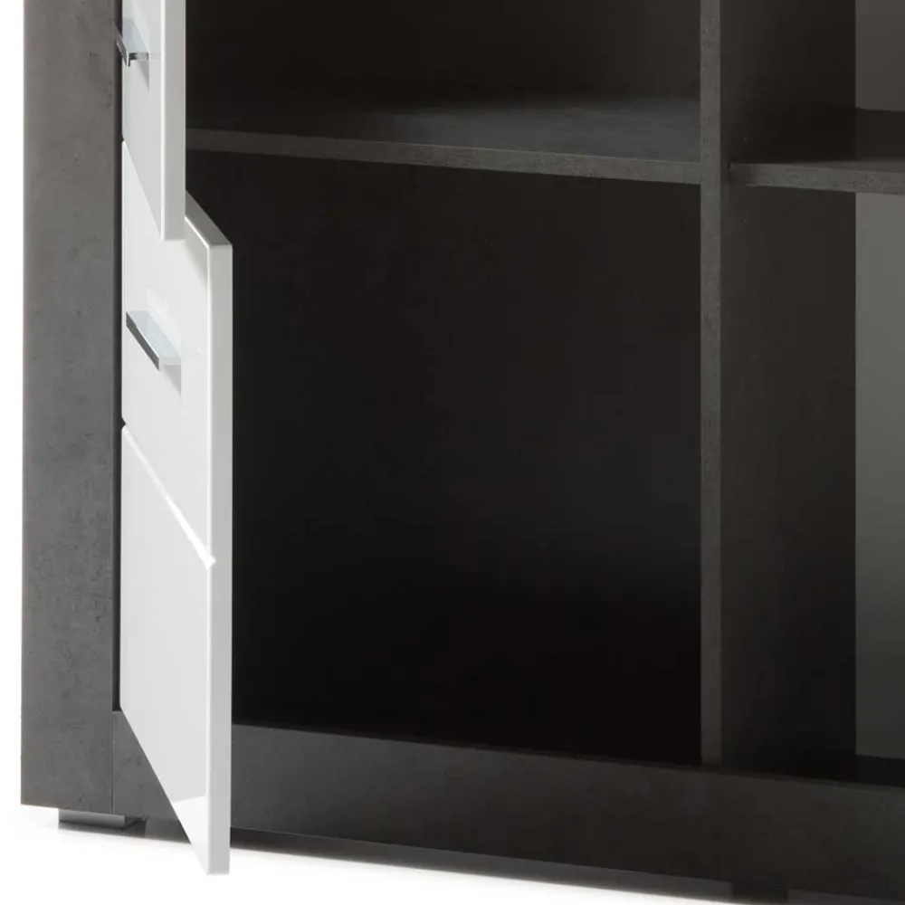 Wohnen 3-türiges Highboard mit Glas Einsatz - Istensa