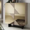 Wohnen 4-türiges Highboard mit Spiegelglas in Bronze - Razepta