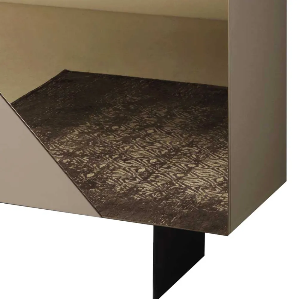 Wohnen 4-türiges Highboard mit Spiegelglas in Bronze - Razepta