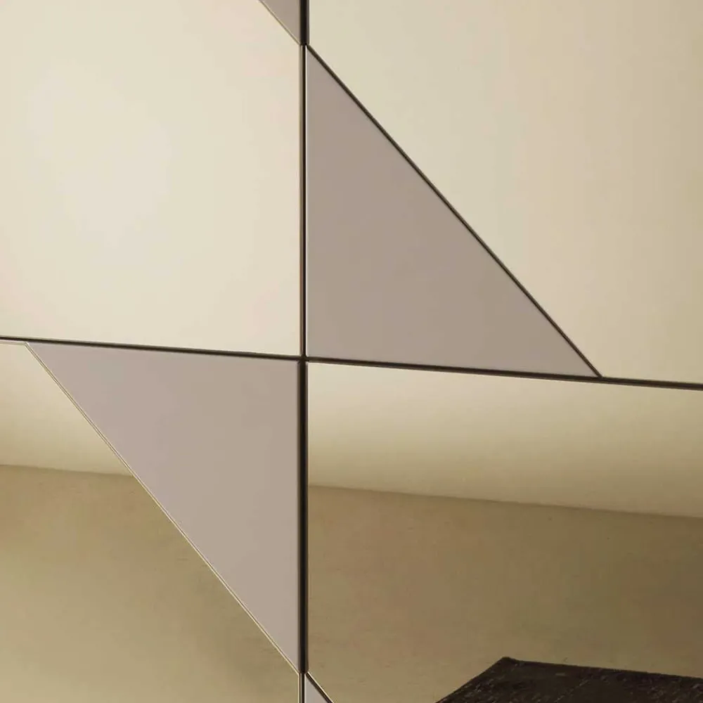 Wohnen 4-türiges Highboard mit Spiegelglas in Bronze - Razepta